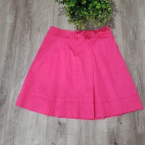 Whiteblack Hot Pink Magenta Cotton Pleated Skirt